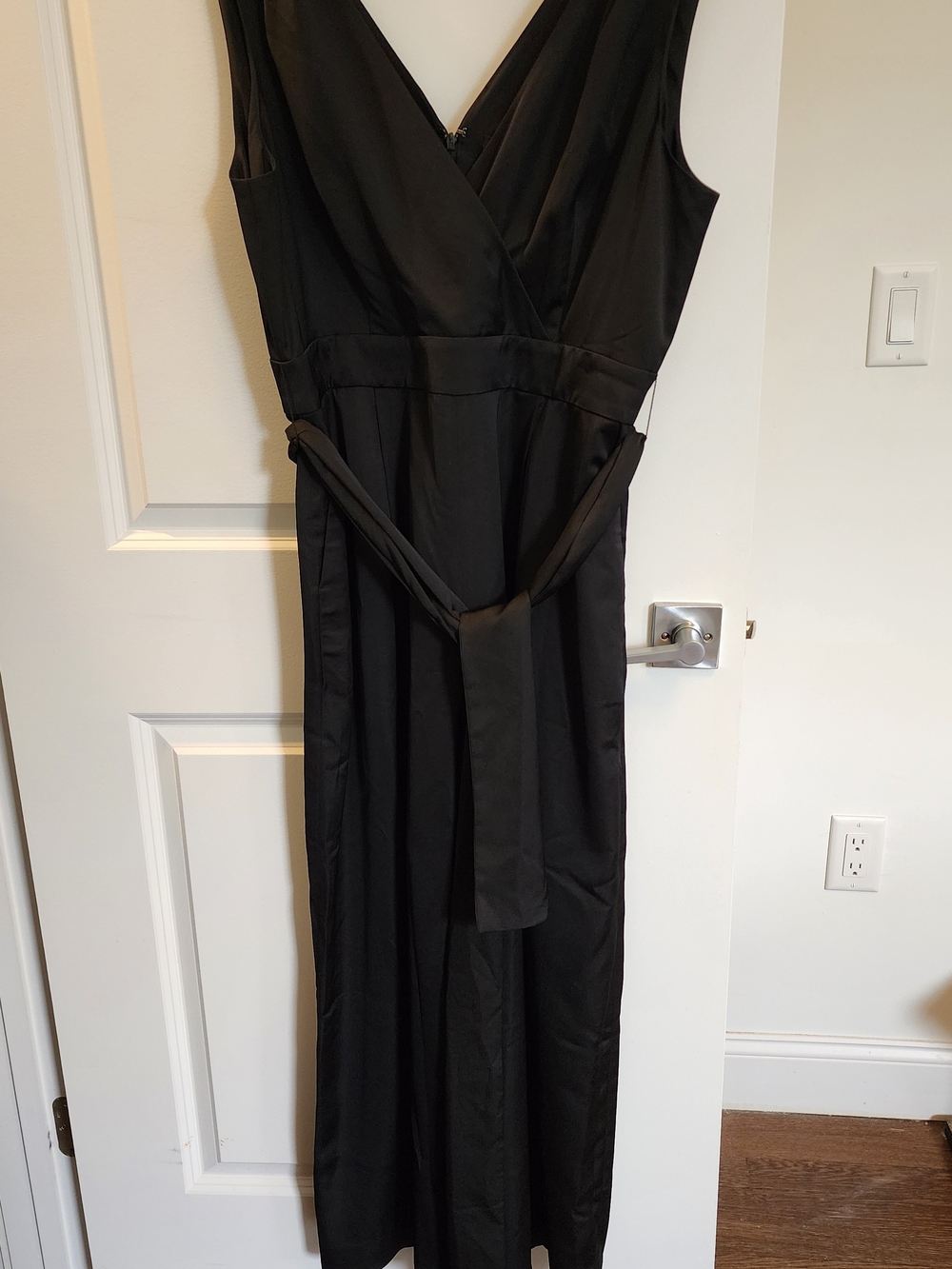 NWT J. Crew Black Sleeveless Wrap Jumpsuit with Waist Tie